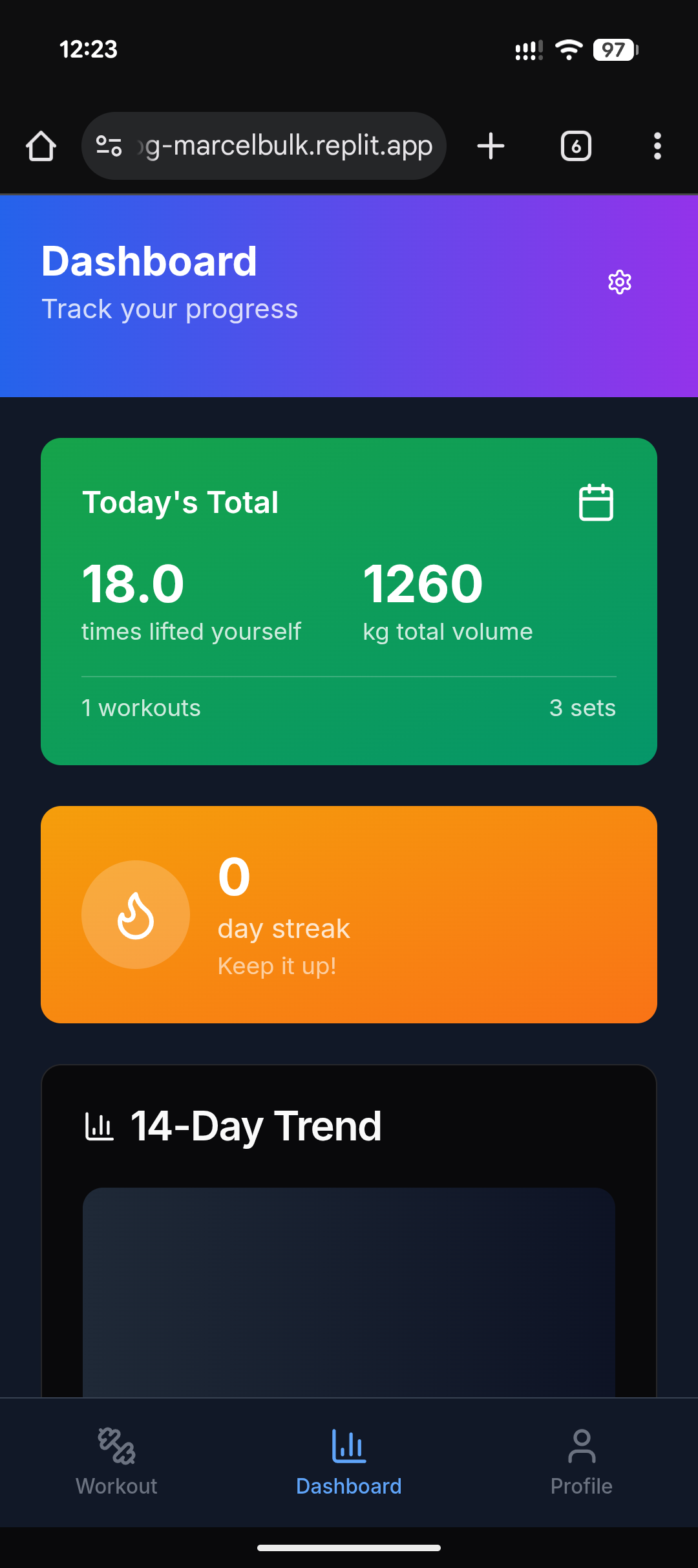 Dashboard and Streaks